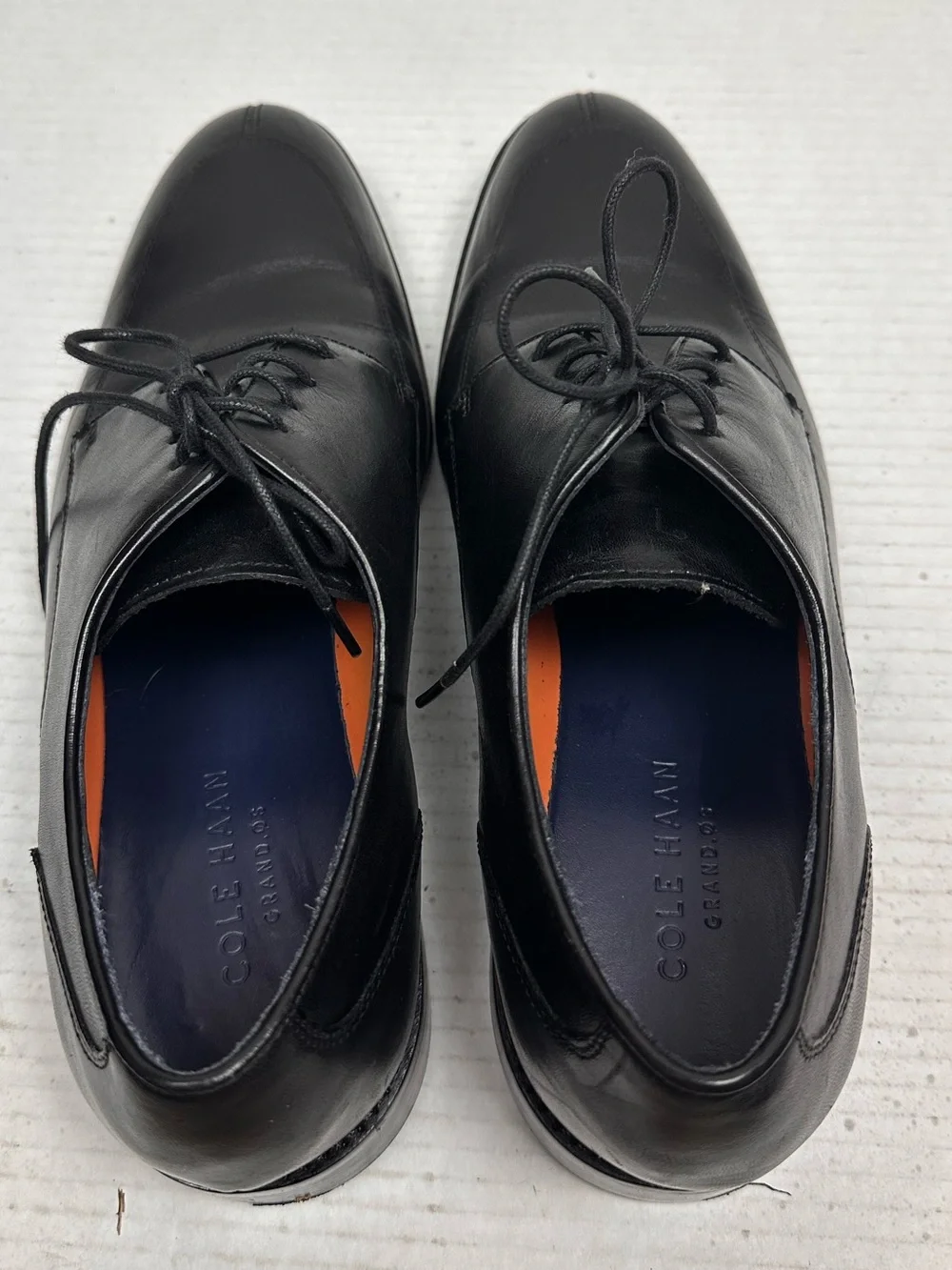 Cole Haan Men's Black Leather Lenox Hill Split Toe Derby shoes Size 9.5